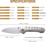 Remette Bee Framelock Ti RT-31022 - Orange Peel Titanium Handle Bead Blast Bohler M390 Blade Pocket Clip by REMETTE