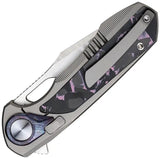 Remette Saker Falcon Button Framelock ASTP-3 - S45VN Stainless Tanto Blade with Timascus Onlay by REMETTE