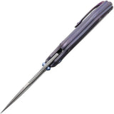 Remette TwoFace Framelock Purple DSTF-B - Pearlescent Dual Grind Blade With Purple Titanium Handle by REMETTE