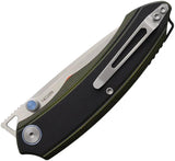REMETTE GC103 Linerlock Green - Satin 14C28N Drop Point Blade With G10 Handle Pocket Clip by REMETTE
