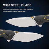 Remette Kingfisher Framelock Ti RTKF2 - Titanium Frame Lock Knife With 3.5in M390 Satin Drop Point Blade by REMETTE