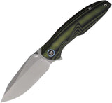Remette Cool Whale Linerlock Green RTCL-G1 - 3.5In Sandblast Finish 14C28N Sandvik Stainless Blade, G10 Handle by REMETTE