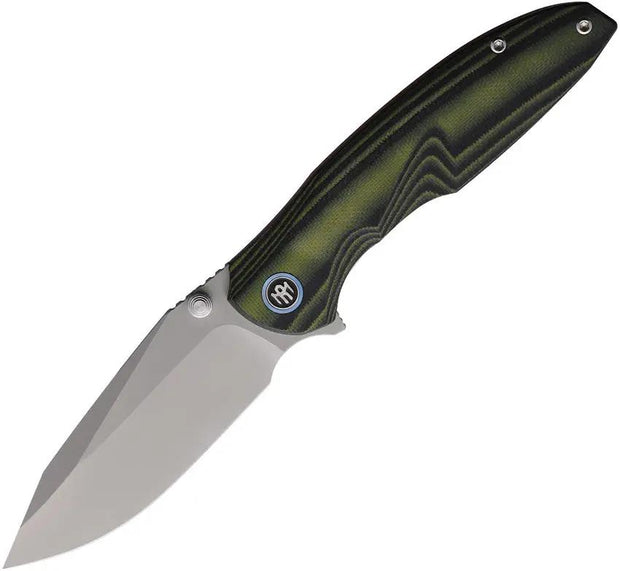 Remette Cool Whale Linerlock Green RTCL-G1 - 3.5In Sandblast Finish 14C28N Sandvik Stainless Blade, G10 Handle by REMETTE