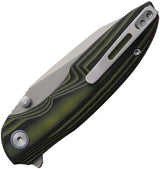 Remette Cool Whale Linerlock Green RTCL-G1 - 3.5In Sandblast Finish 14C28N Sandvik Stainless Blade, G10 Handle by REMETTE