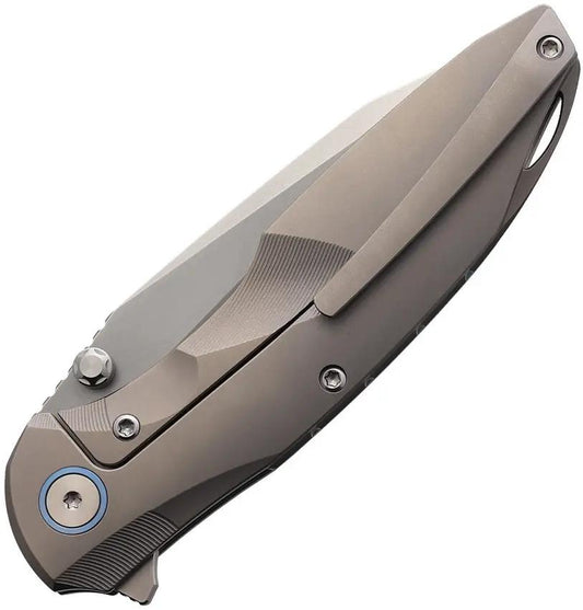 Remette Cool Whale Framelock Ti RTCL-T1 - Pearlescent Blade, Titanium Handle, Blue Accents, Bohler M390 by REMETTE