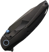 REMETTE Cool Whale Framelock Ti RTCL-T4 - Black DLC M390 Blade With Titanium Handle And Blue Accents by REMETTE