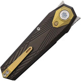Remette Infinite Power B Linerlock RTIP-A - Bohler M390 Dagger Blade Black Titanium Handle With Gold Titanium Onlay by REMETTE