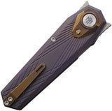 Remette Infinite Power B-Linerlock RTIP-G - Blue Anodized Titanium Handle With Gold Onlay And M390 Dagger Blade by REMETTE
