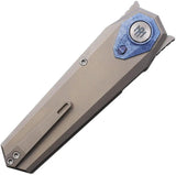 REMETTE Infinite Power B-Linerlock RTIP-T - Satin M390 Dagger Blade With Gray Titanium Onlay by REMETTE