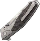 Remette Kingfisher Framelock Ti RTKF4 - Satin M390 Blade Titanium Handle With Rose Carbon Fiber Inlay by REMETTE