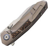 Remette Kestrel Framelock Ti RTPO-Titanium Frame Lock Knife With S35VN Satin Blade Copper Foil Carbon Fiber Inlay by REMETTE