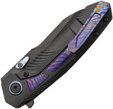 Remette Kestrel Framelock Ti RTPO-E - S35VN Reverse Tanto Blade With Timascus Inlay On Black DLC Titanium Handle by REMETTE