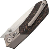 Remette RTPT Framelock Copper RTPT-D - Bohler M390 Spear Point Blade, Gray Titanium Handle with Copper Foil Inlay by REMETTE