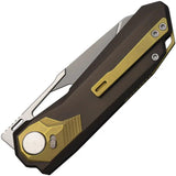 Remette Peregrine Falcon Button Liner Knife - Bohler M390 Blade Gray Titanium Handle Safety Lock Pearlescent Finish by REMETTE