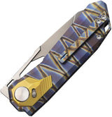 Remette Peregrine Falcon Button Liner RTT1-CX - Pearlescent Blade With Flame Anodized Titanium Handle by REMETTE