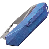 Remette Woodpecker Linerlock RTWP-IB - Bead Blast M390 Blade With Blue Titanium Handle by REMETTE