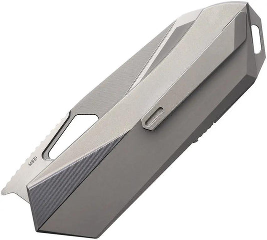 Remette Woodpecker Linerlock RTWP-T - 3 Inch Bohler M390 Stainless Blade, Gray Titanium Handle by REMETTE