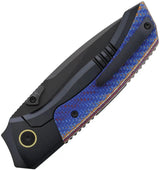 REMETTE Steed Button Framelock RTWS-BC - 4.63in Closed Black DLC M390 Drop Point Knife With Titanium Handle by REMETTE