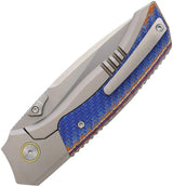 REMETTE Steed Button Framelock Multi RTWS-TC - Titanium Handle With Multicolor Carbon Fiber Inlay And Pearlescent Blade by REMETTE