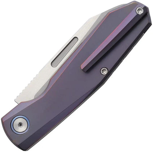 Remette Squirrel Slip Joint Knife - Purple Titanium Handle with Bohler M390 Blade 3.94in Closed by REMETTE