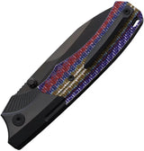 Remette WD107 Button Lock Knife - Black DLC Bohler M390 Blade, Carbon Fiber Handle, Titanium Bolster, Clip by REMETTE