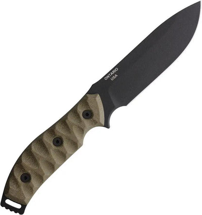 Ranger Knives Ranger 4.5 Fixed Blade OD Green Micarta Handle - Black Coated Carbon Steel Drop Point by Ranger Knives