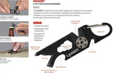 Lansky Roadie Multi Tool Road1 LS50 With Carabiner, Bit Driver, Knife Sharpener, Cutter For EDC Black Stainless by Lansky