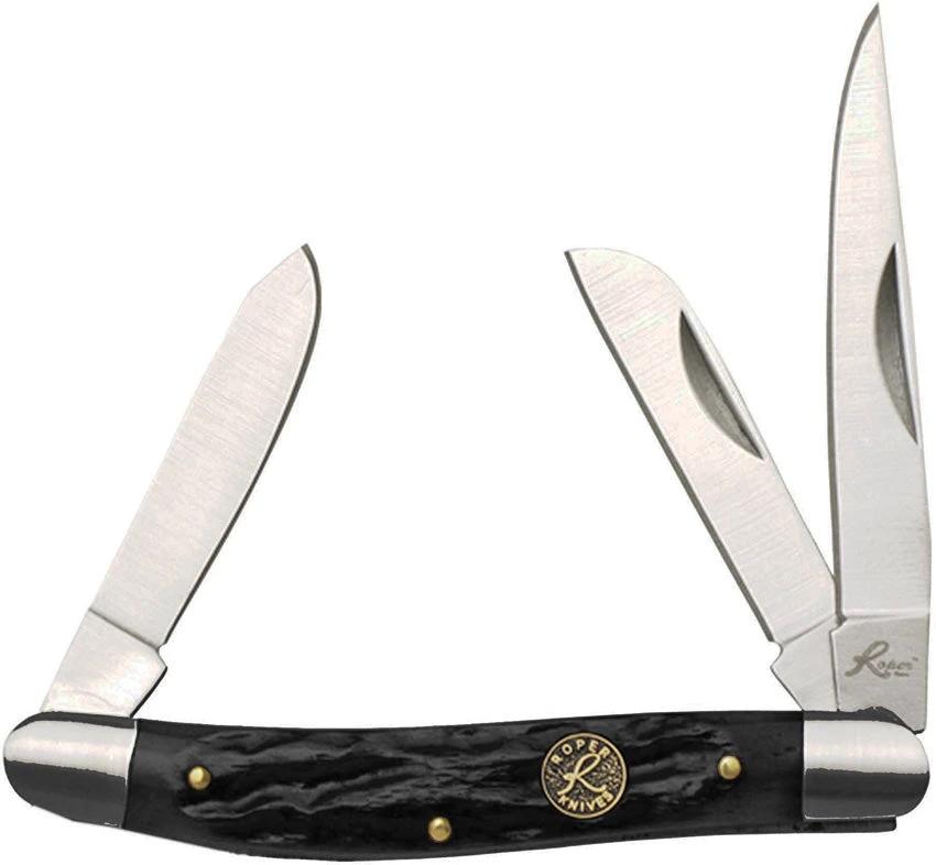 Roper Knives Stockman Jigged Black Bone RP0001CBK by Roper Knives