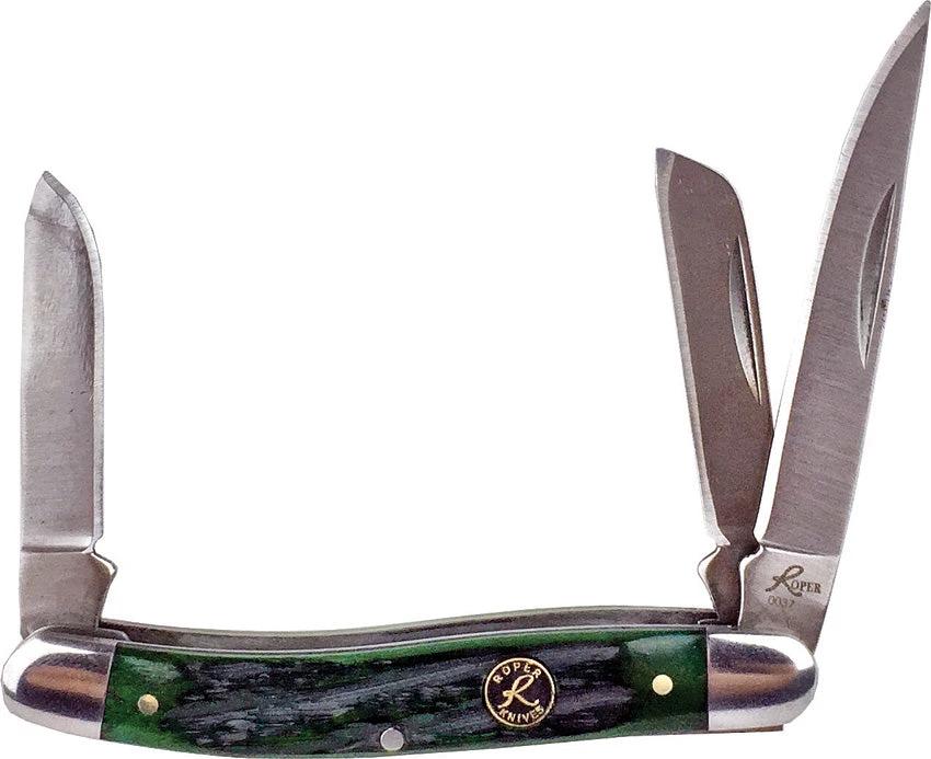 Roper Knives Stockman Green Bone Carbon RP0001CGB by Roper Knives