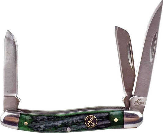 Roper Knives Stockman Green Bone Carbon RP0001CGB by Roper Knives