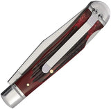 Roper Knives Lockback Trapper Red Jigged Bone Handle RP0005CRB - Satin 1065 Carbon Steel Clip Blade by Roper Knives