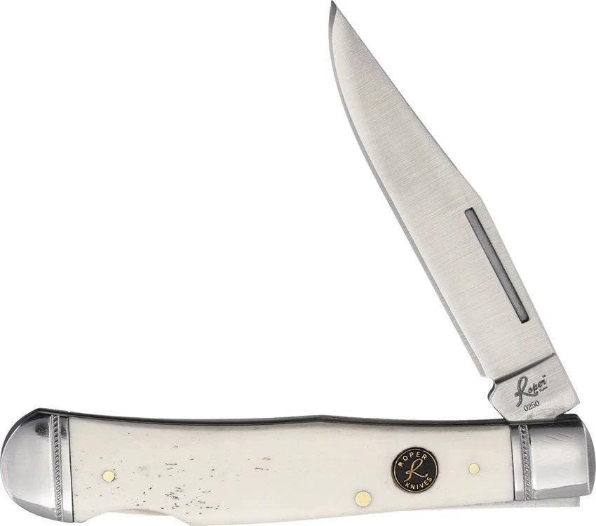 Roper Knives Lockback Trapper White Smooth RP0005CWB by Roper Knives
