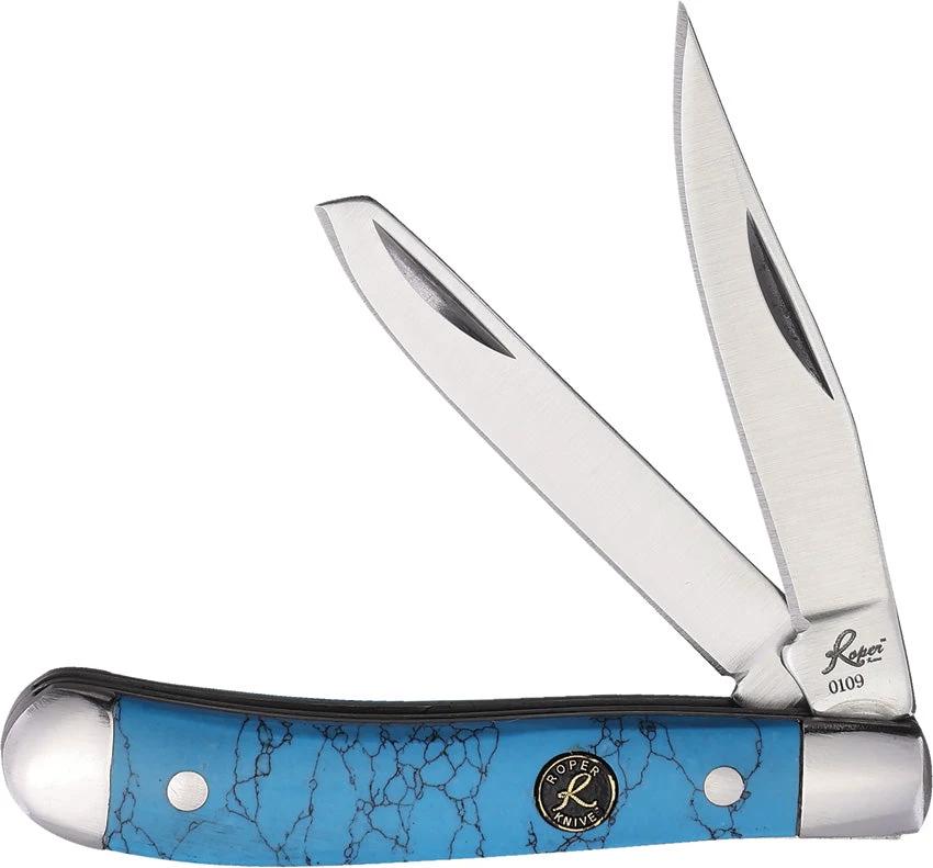 Roper Knives Peanut Turquoise Stone RP0006B by Roper Knives
