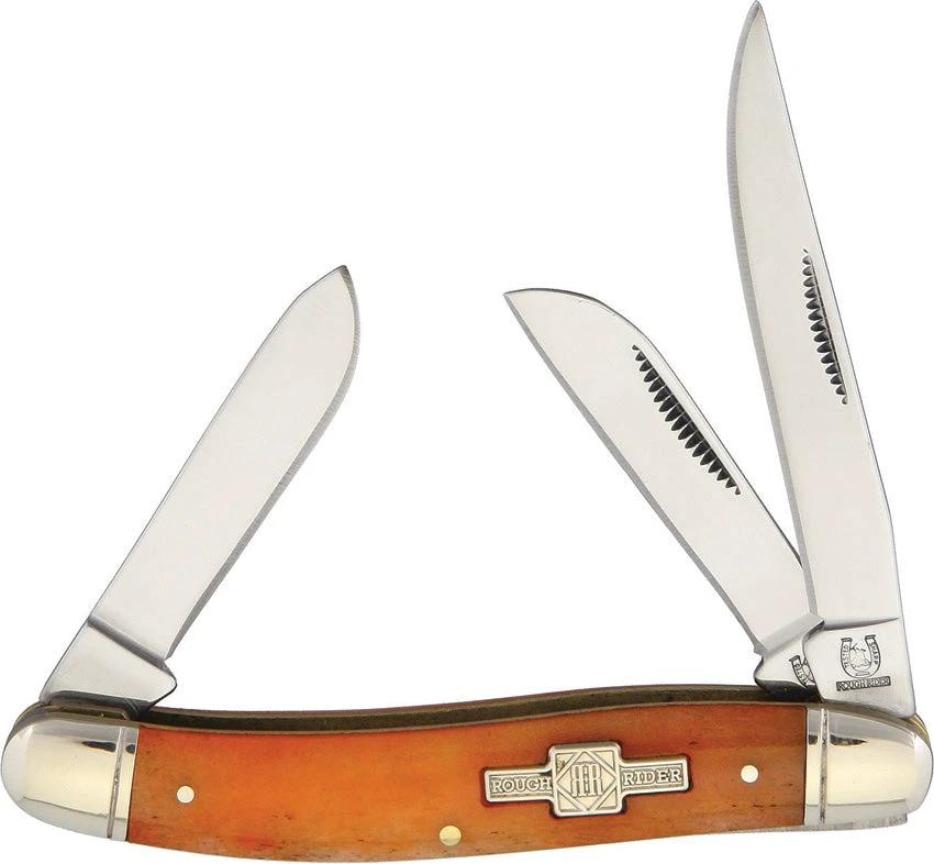 Rough Rider Stockman Orange Bone RKB301 by Rough Rider