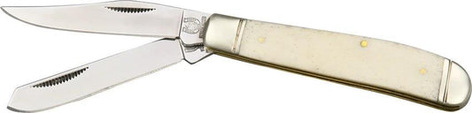 Rough Rider Mini Trapper KB205 Stainless Clip And Spey Blades White Bone Handle Boxed For Collectors by Rough Rider