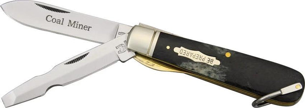 Rough Rider Electricians Knife KB265 BLACK SMOOTH BONE by Rough Rider