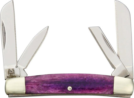Rough Rider Tiny Congress Pocket Knife Purple Smooth Bone Quad Blade EDC Collectible by Rough Rider