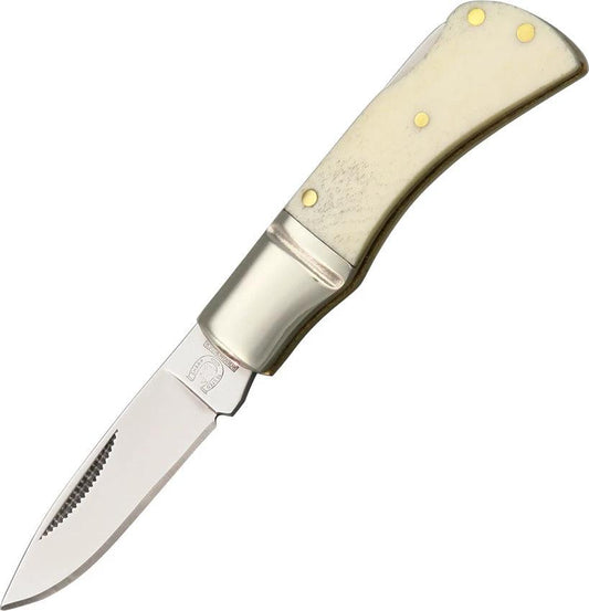 Rough Rider Little Mustang Lockback KA43 1.5 Inch 440 Stainless Blade White Smooth Bone Handle For Knife Collectors by Rough Rider
