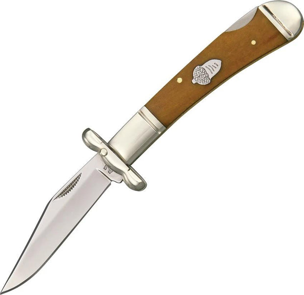 Rough Rider Small Swing Guard Lockback Knife Premium 3.5In Closed EDC Tobacco Smooth Bone Handle by Rough Rider