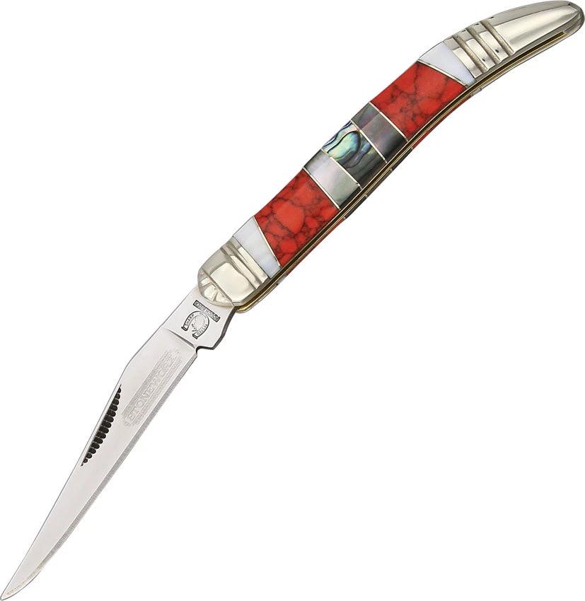 Rough Rider Stoneworx Small Texas Pocket Knife 440A Long Clip Blade Turquoise Inlay Handle Collectors Item by Rough Rider