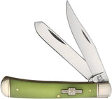 Rough Rider Moon Glow Trapper KB201 Knife 4 Inch Closed 440 Stainless Clip Spey Blades Moon Glow Handle For Collectors by Rough Rider