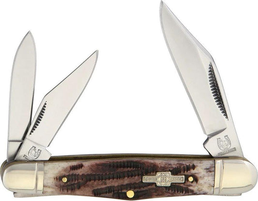Rough Rider Whittler KB304 3.5 Inch Folding Knife Collectors Stag Bone Handle Stainless Clip Nickel Silver Bolsters by Rough Rider