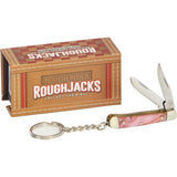 Rough Rider Mini Trapper Knife Keychain Pink Mirror Finish Stainless Clip Spey Blades Gift For Collectors by Rough Rider