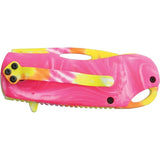 Rough Rider Pink Tie Dye Linerlock Assisted Opening Knife For EDC Enthusiasts 3.5 Inch Closed 2.25 Inch Blade by Rough Rider