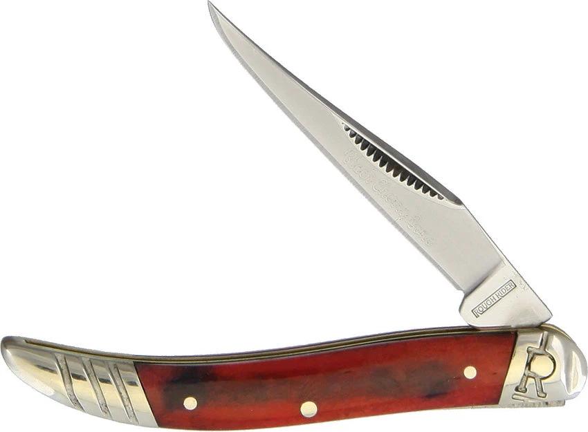 Rough Rider Small Toothpick Black Cherry Knife With 3 Inch Stainless Clip Blade Bone Handle For Collectors by Rough Rider