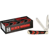 Rough Rider Black Widow Trapper KC012 - Premium Stainless Clip Point And Spey Blades With Red And Black Handle by Rough Rider
