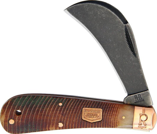 Rough Rider Hawkbill Knife Amber Bone Handle Bushcraft by Rough Rider