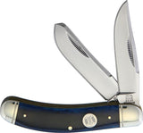 Rough Rider Sowbelly Trap Knife Blue Smooth Bone 3.75 In Clip Spey Blades For Collectors by Rough Rider