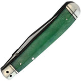 Rough Rider Working Man Folding Knife - 440 Stainless Clip Blade, Green Smooth Bone Handle For Everyday Carry by Rough Rider