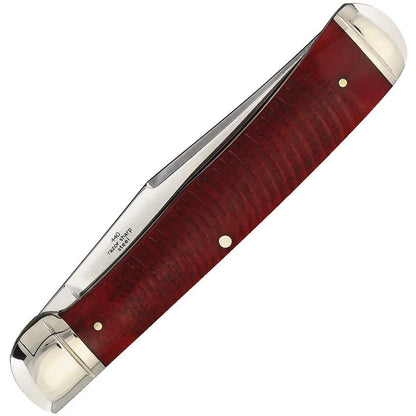 Rough Rider Trapper Knife With Premium Mirror Clip Blade Red Jigged Bone Handle Bolsters Inlay Shield For EDC by Rough Rider